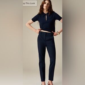 J.Crew High-Rise Cameron Navy Pant Four Season Stretch Sz 6